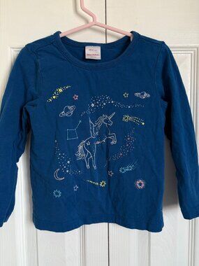 Girls' Unicorn Graphic Long Sleeve Tee - Blue